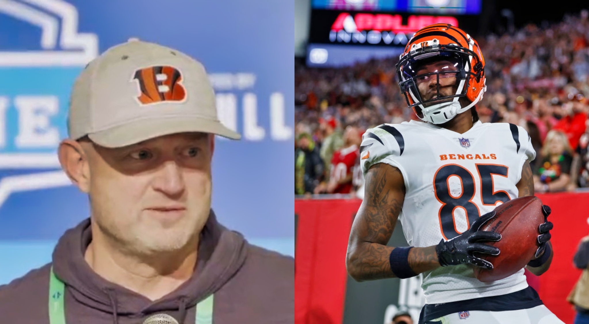 Tee Higgins trade rumors are 'ridiculous,' Bengals' Duke Tobin says