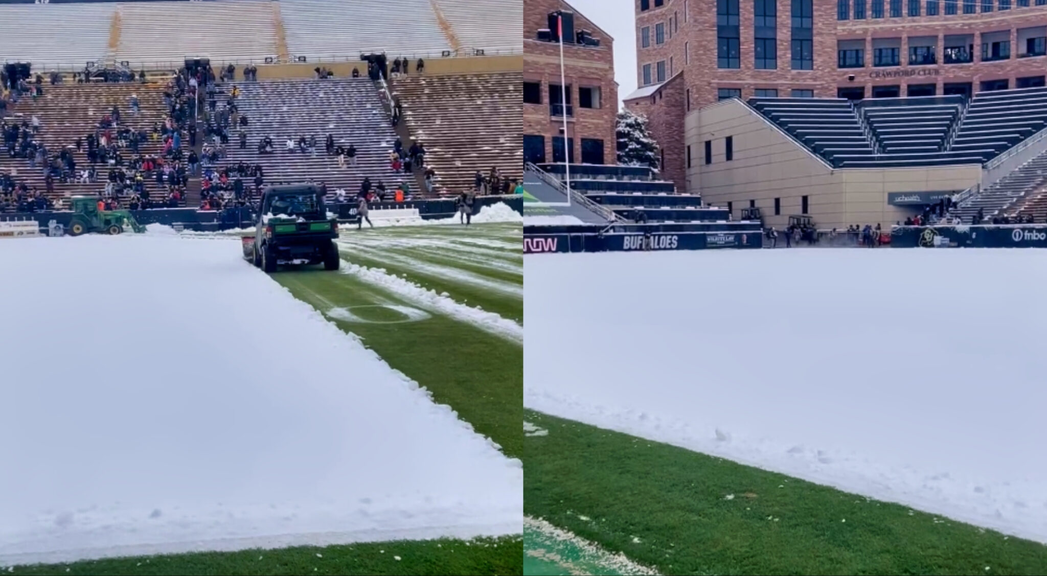 Snow Takes Over Field In Colorado Buffaloes' Spring Game