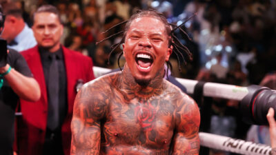 Gervonta Davis smiling in boxing ring