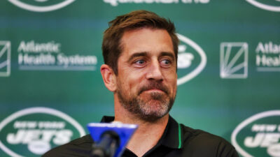 Aaron Rodgers at Jets presser