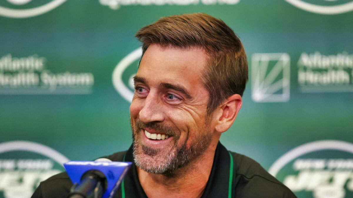 Aaron Rodgers smiling