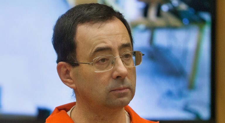 Larry Nassar in orange jumpsuit