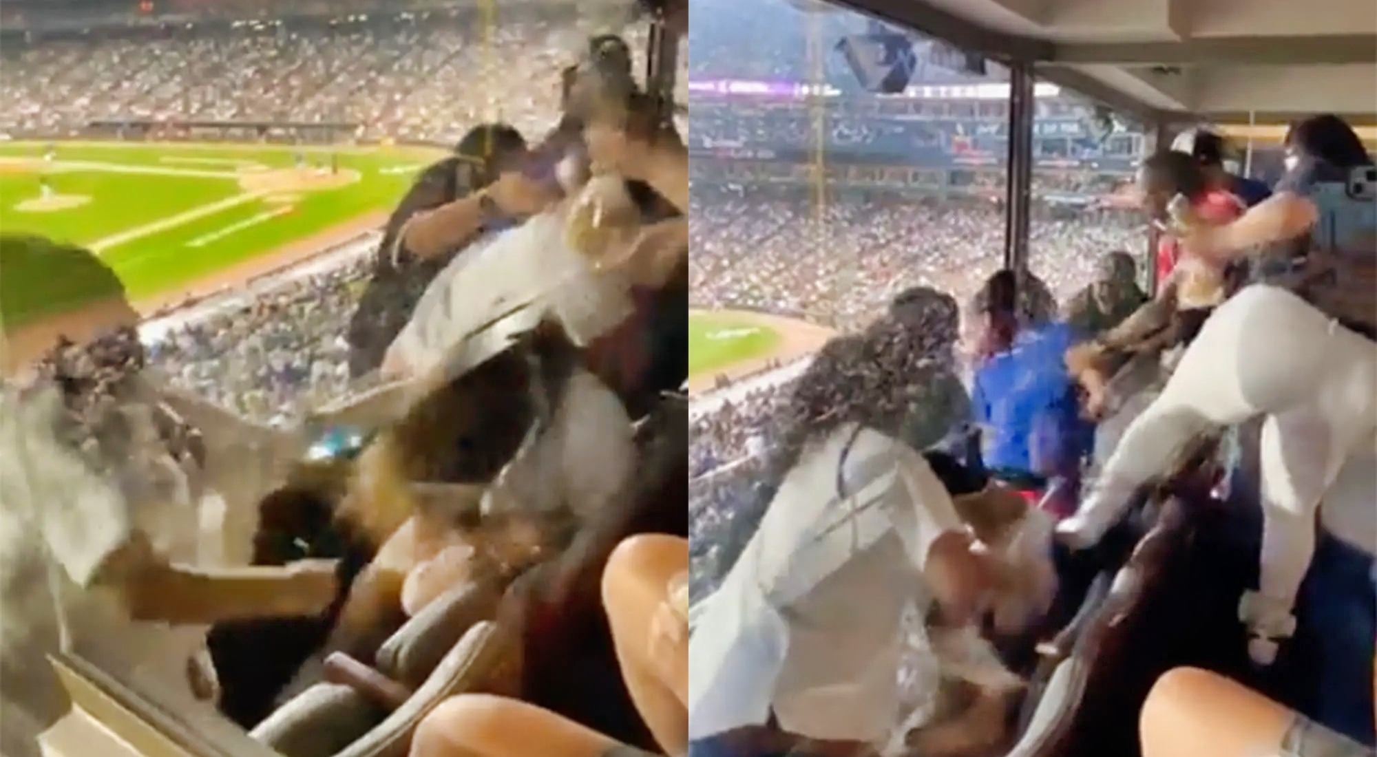 HUGE brawl breaks out at Chicago White Sox baseball game as male