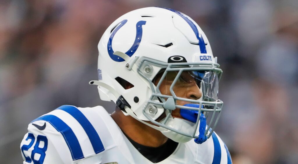 Jonathan Taylor of Indianapolis Colts warming up.