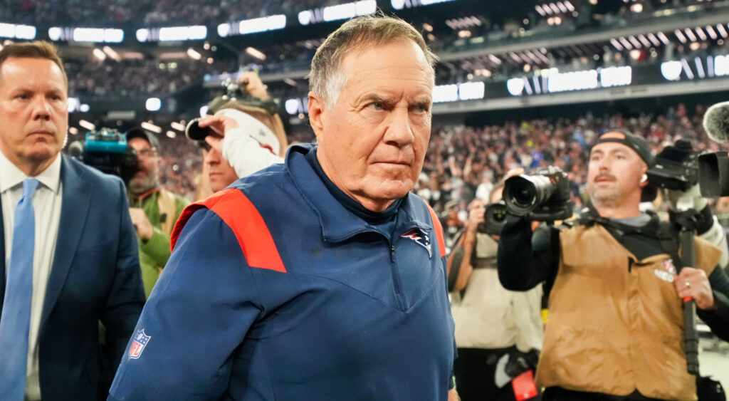 Bill Belichick in Patriots shirt