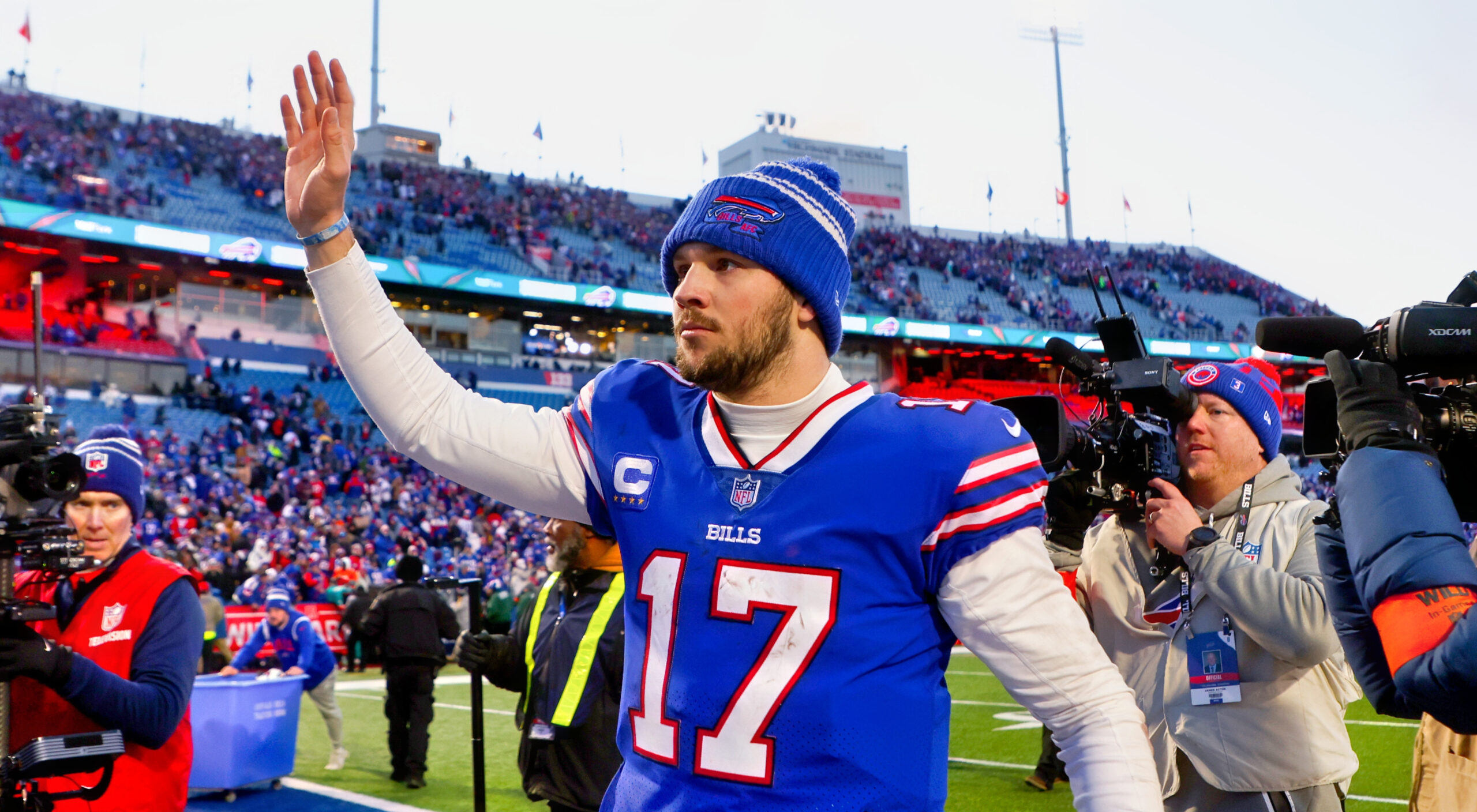 Bills training camp: Josh Allen wears throwback red helmets