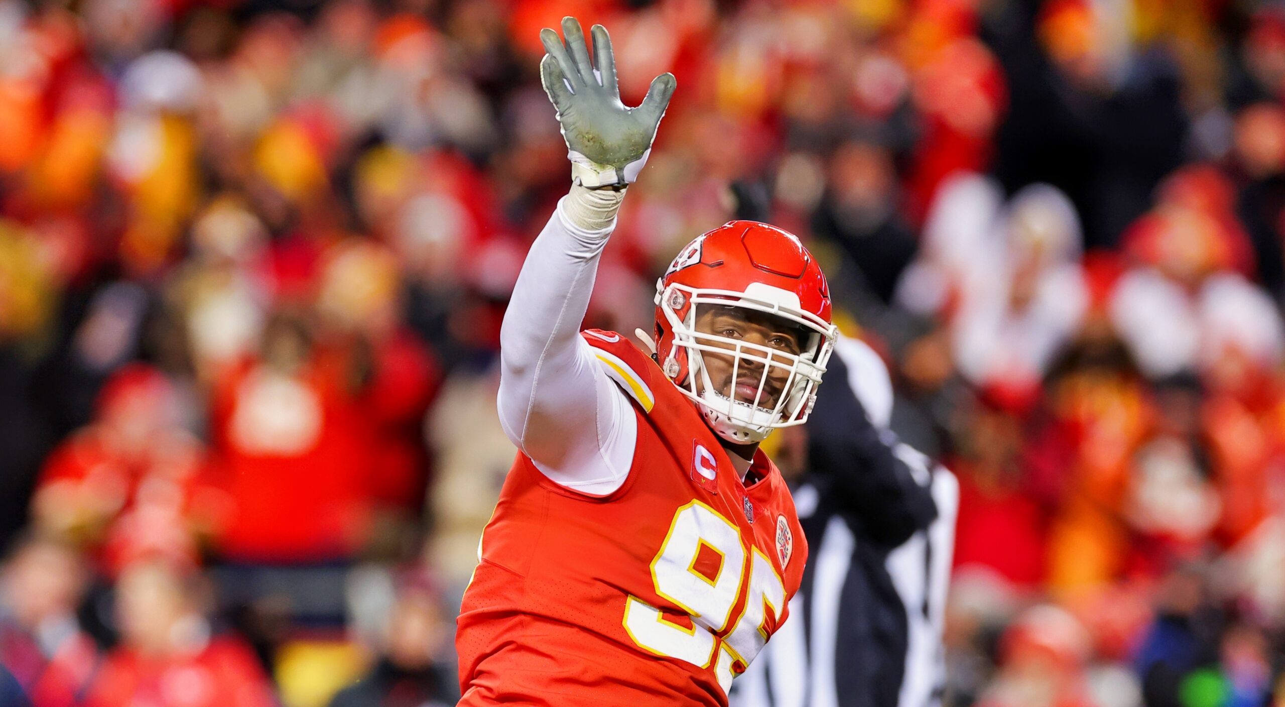 Chris Jones of the Kansas City Chiefs sacks Joe Burrow of the News Photo  - Getty Images