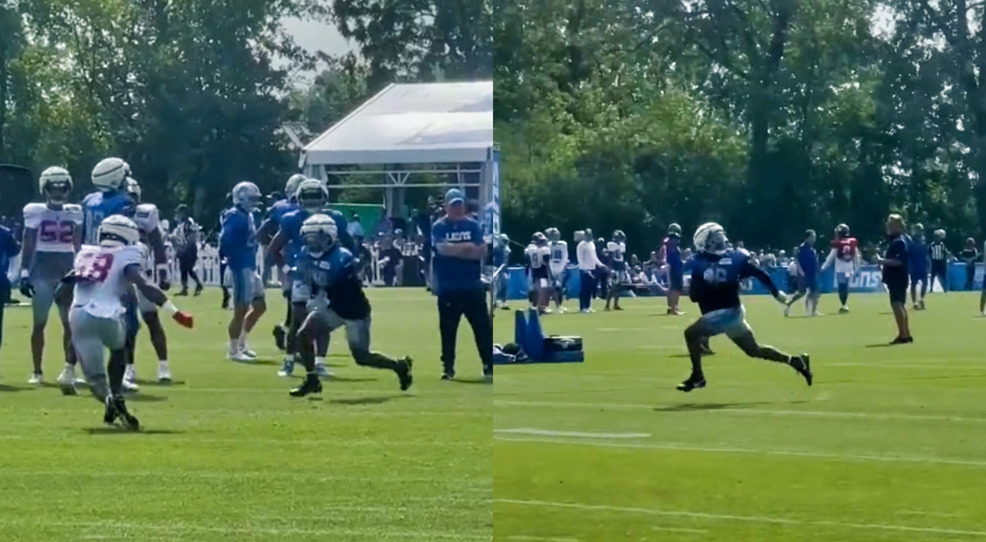 Marshawn Lynch at Detroit Lions training camp practice today