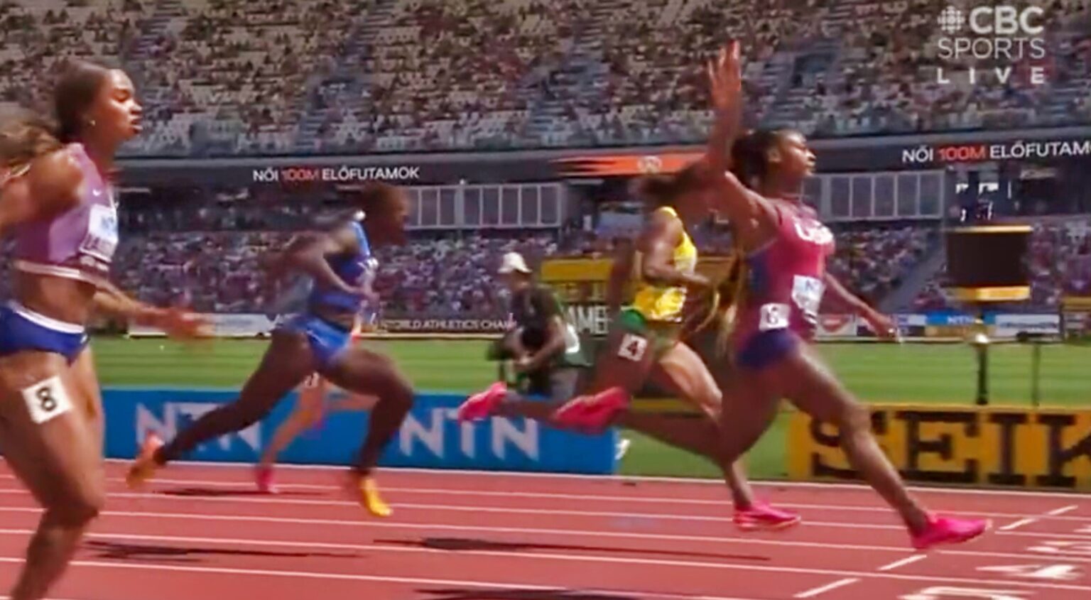 Sha Carri Richardson Celebrated Early During 100M Dash   ShaCarri Richardson Celebrate 100m 1536x845 