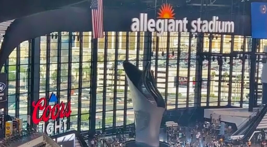 View from inside Allegiant Stadium.