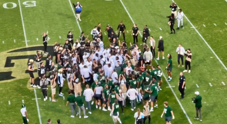 Colorado and Colorado State players get into melee