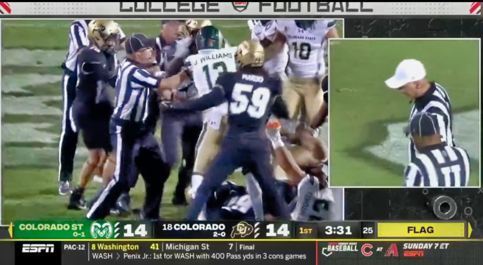 Punches Thrown Between ColoradoColorado State Players