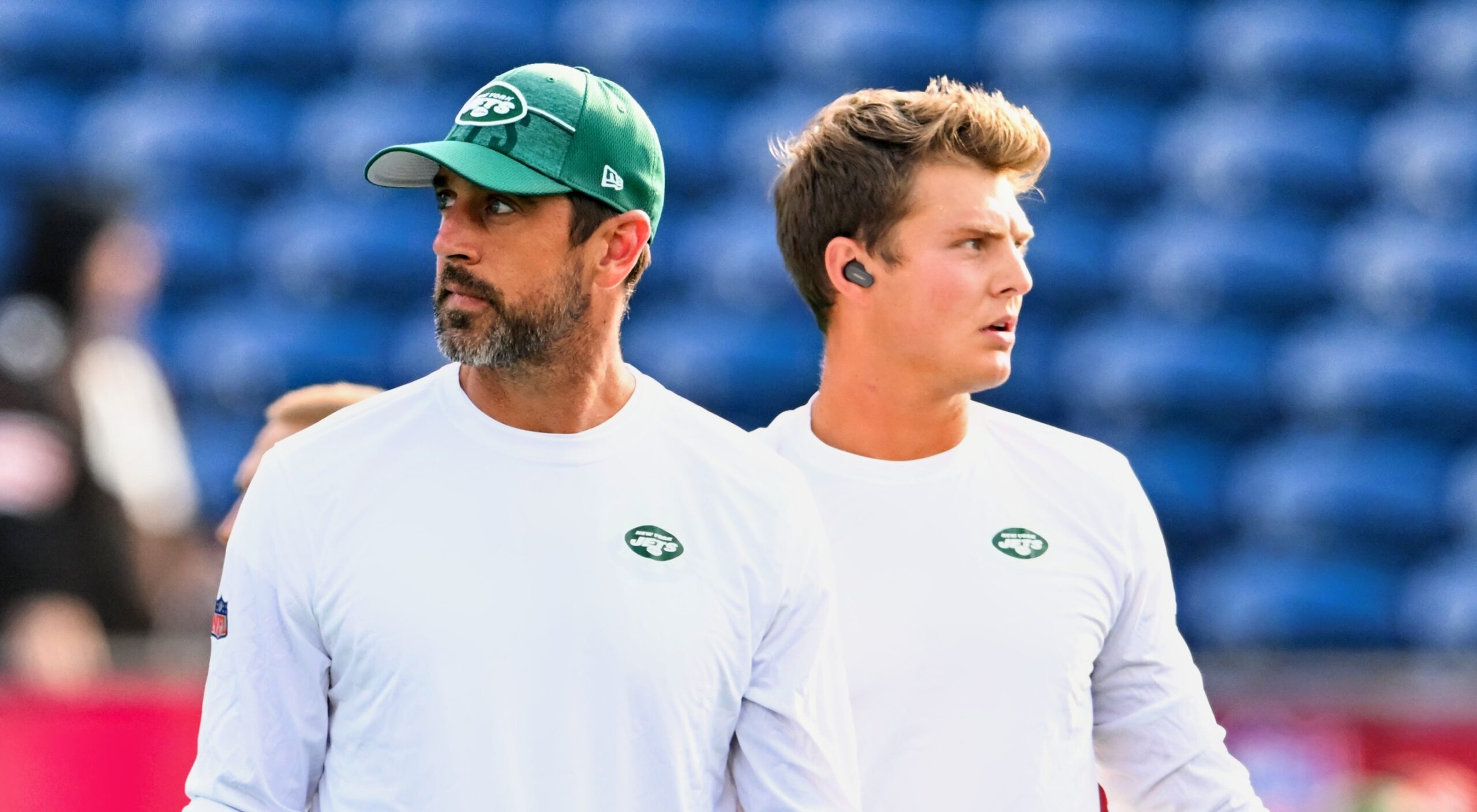 2023 New York Jets Captains - Aaron Rodgers, C.J. Mosley and Justin Hardee