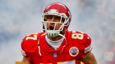 Travis Chief making an entrance ahead of NFL game