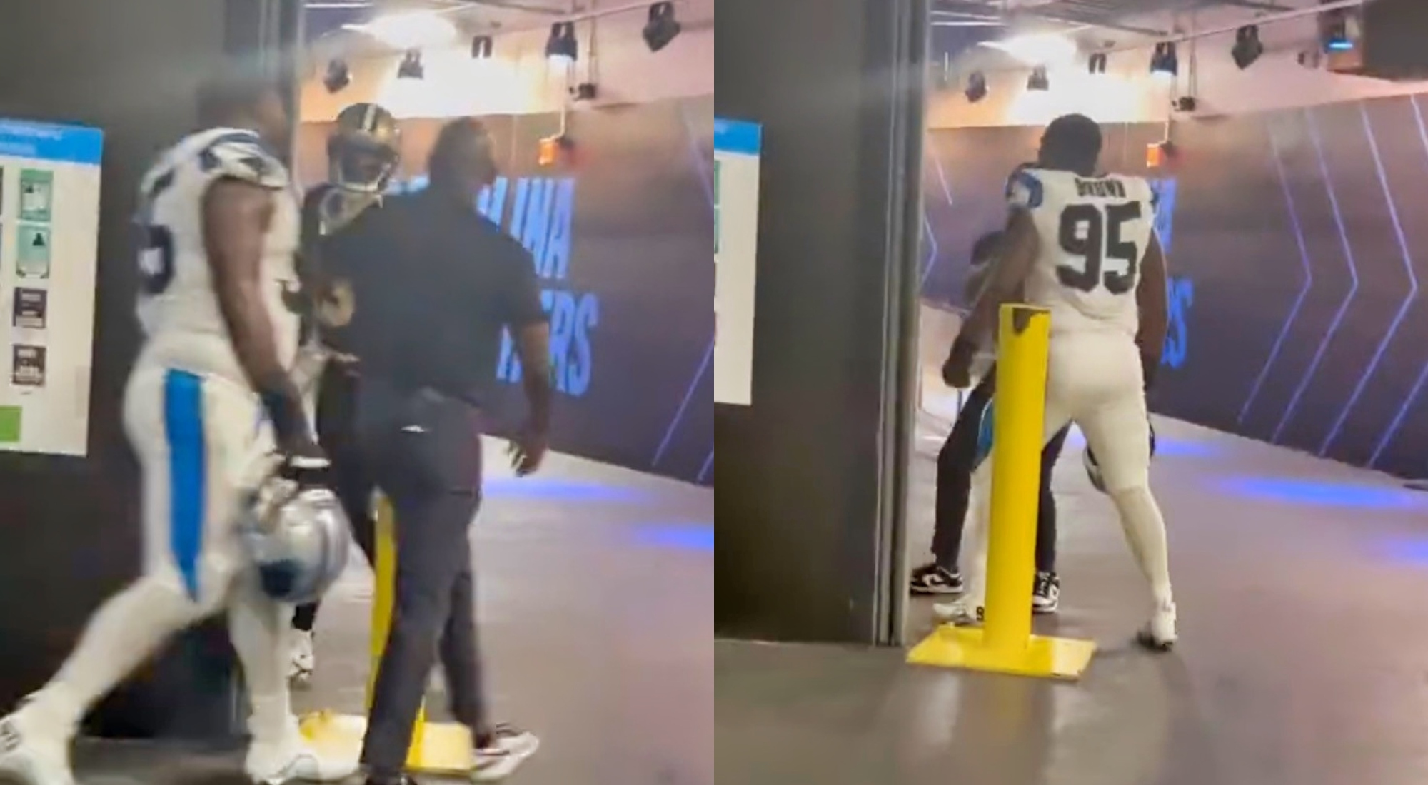 Panthers DT Derrick Brown chased Saints WR Michael Thomas down tunnel after  Monday's game : r/nfl