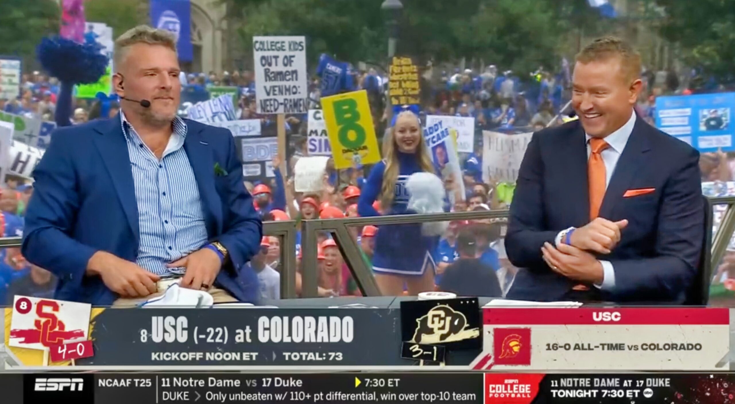 Pat McAfee Was Puking During ESPN College GameDay (VIDEO)