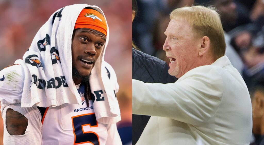 Split image of Randy Gregory and Mark Davis.