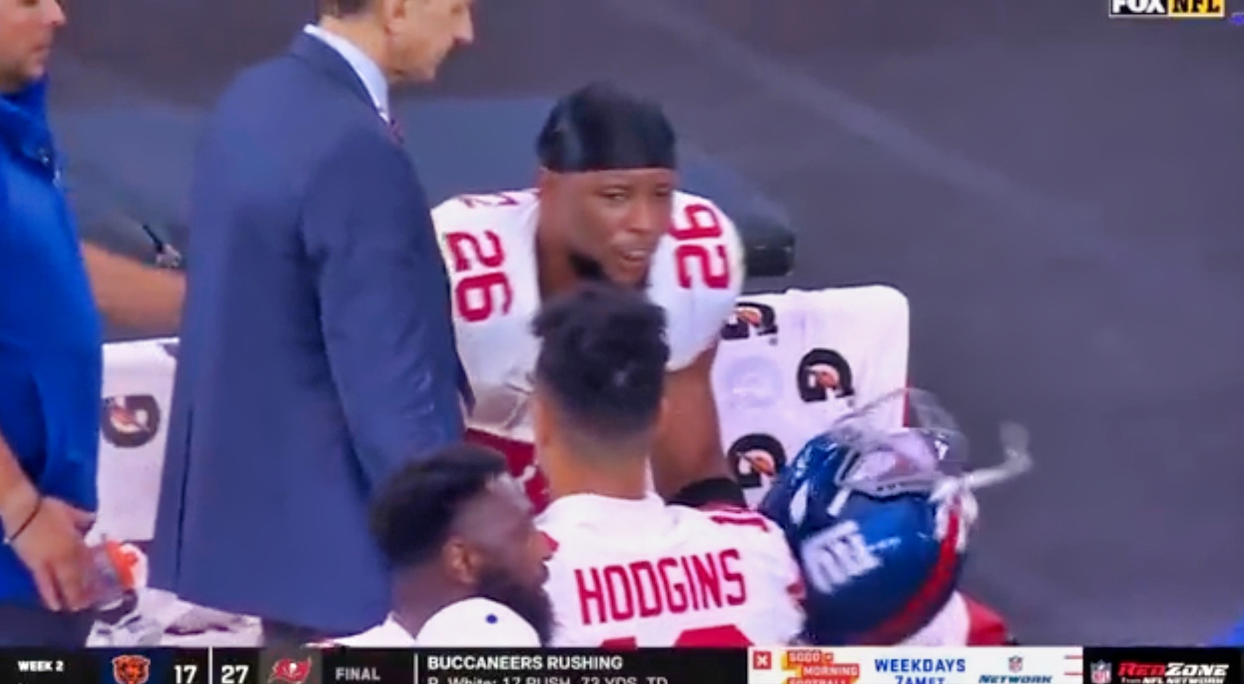 Sideline Video Caught Saquon Barkley Agitated After Injury