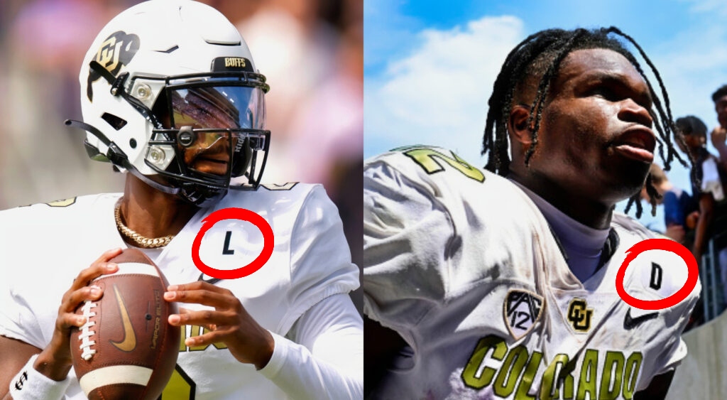 What do Colorado Buffaloes 'L' and 'D' jersey patches mean?