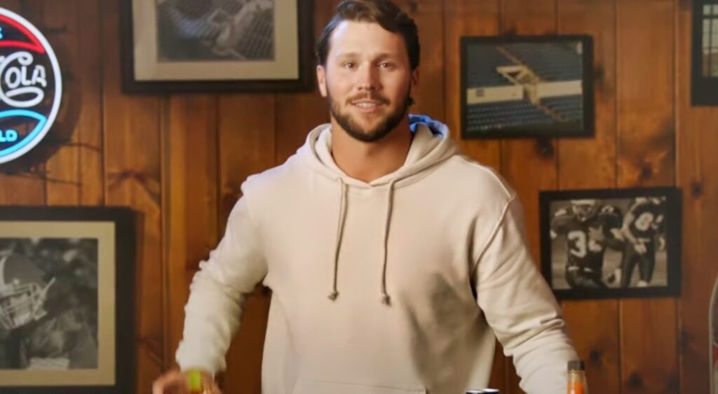 Josh Allen in new commercial in hoodie