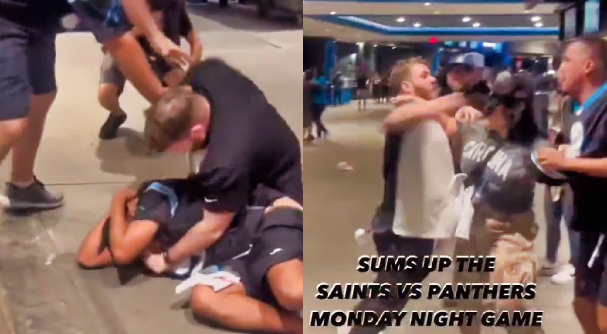 Panthers And Saints Fans Got Into Huge Brawl During Game