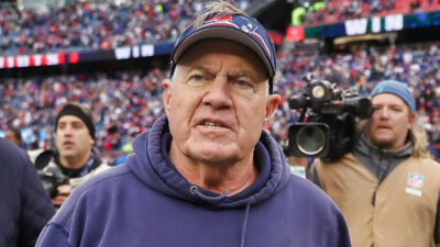 Bill Belichick in Patriots gear