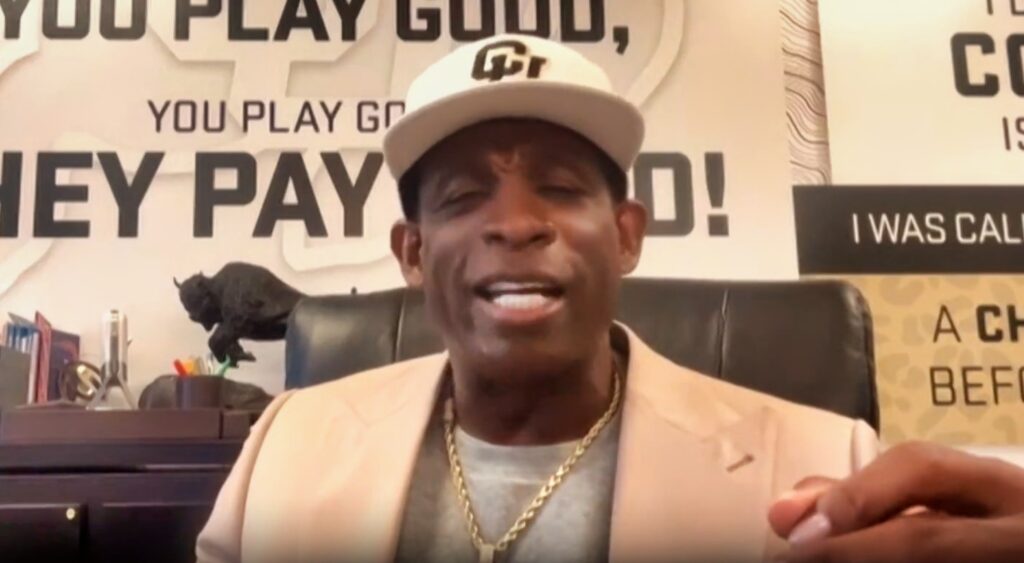 Deion Sanders holding interview