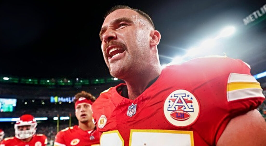 Travis Kelce yelling.