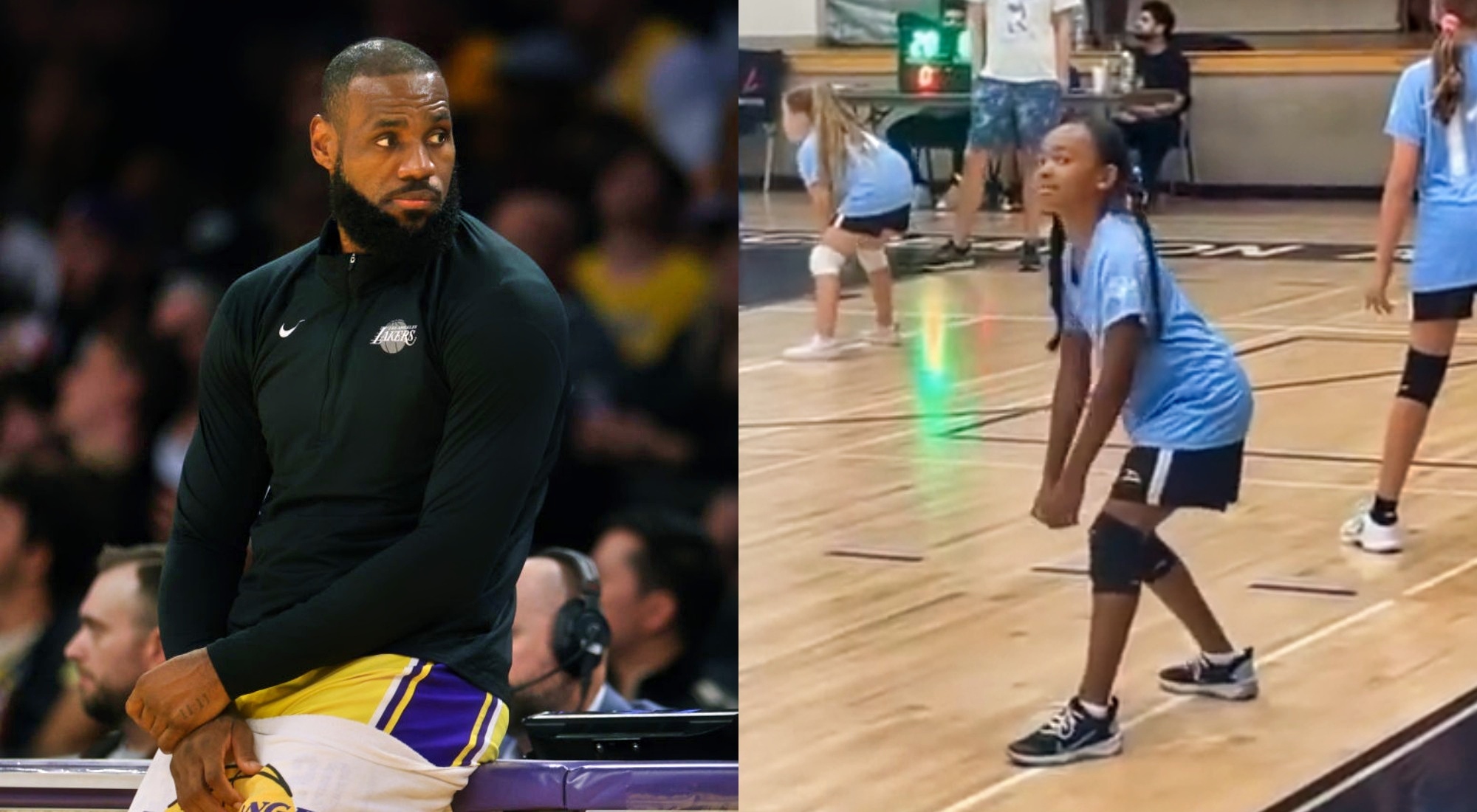 LeBron James supports his daughter, Zhuri, at her volleyball game