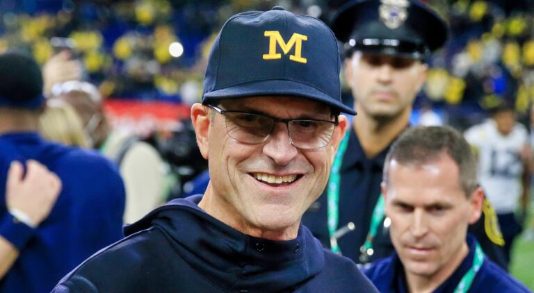 Jim Harbaugh smiling