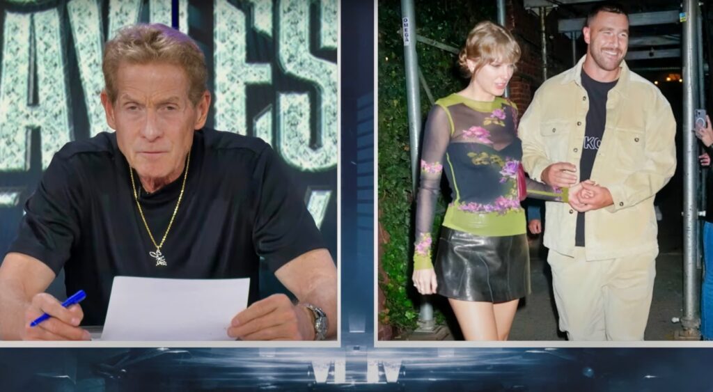 Skip Bayless speaking about Taylor Swift and Travis Kelce