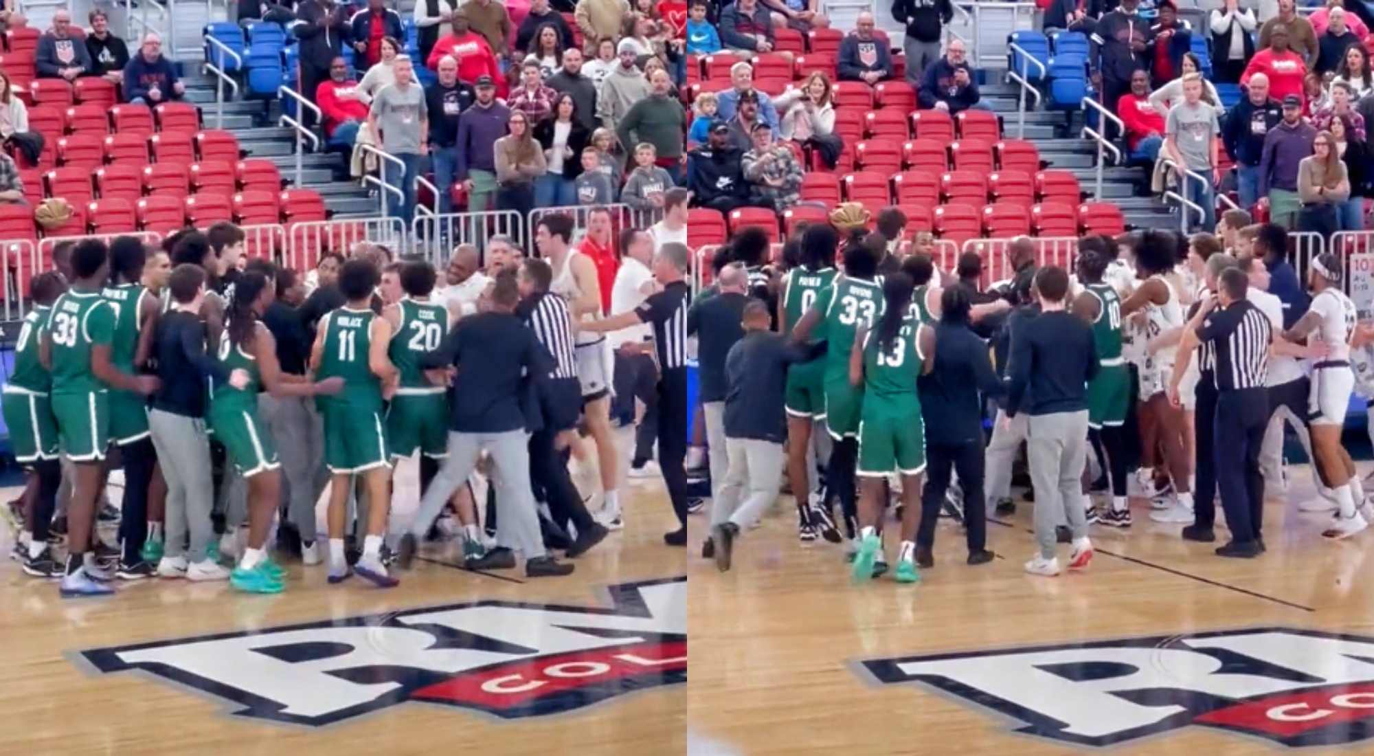 Both Benches Kicked Out Of Game During College B-Ball Brawl