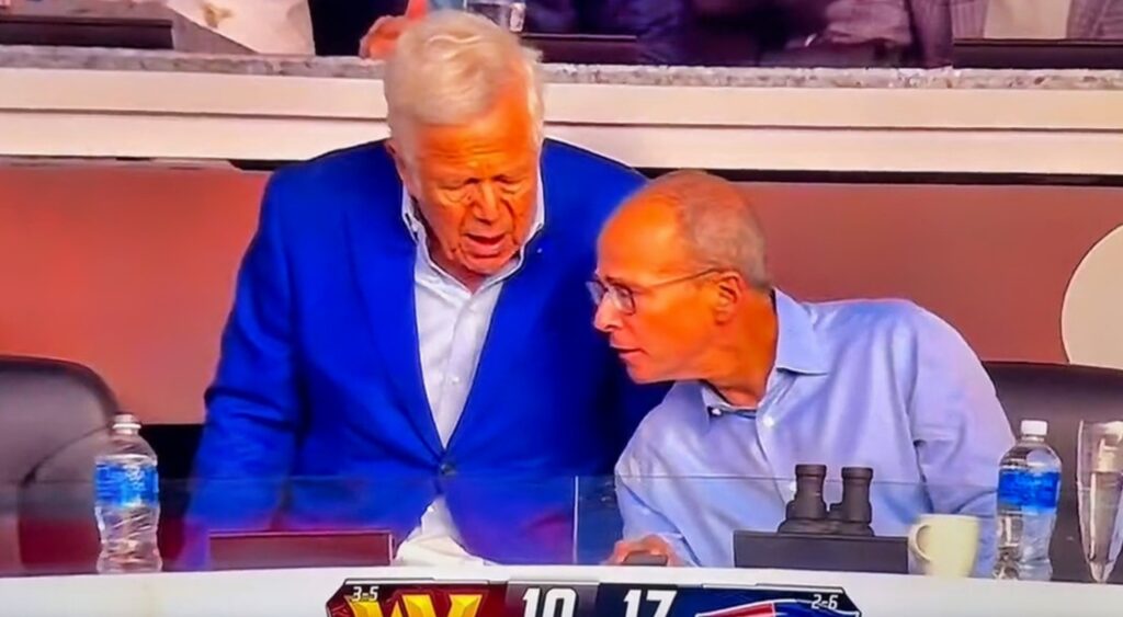 Robert and Jonathan Kraft at game