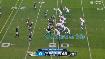 Chargers pre-snap vs. Raiders