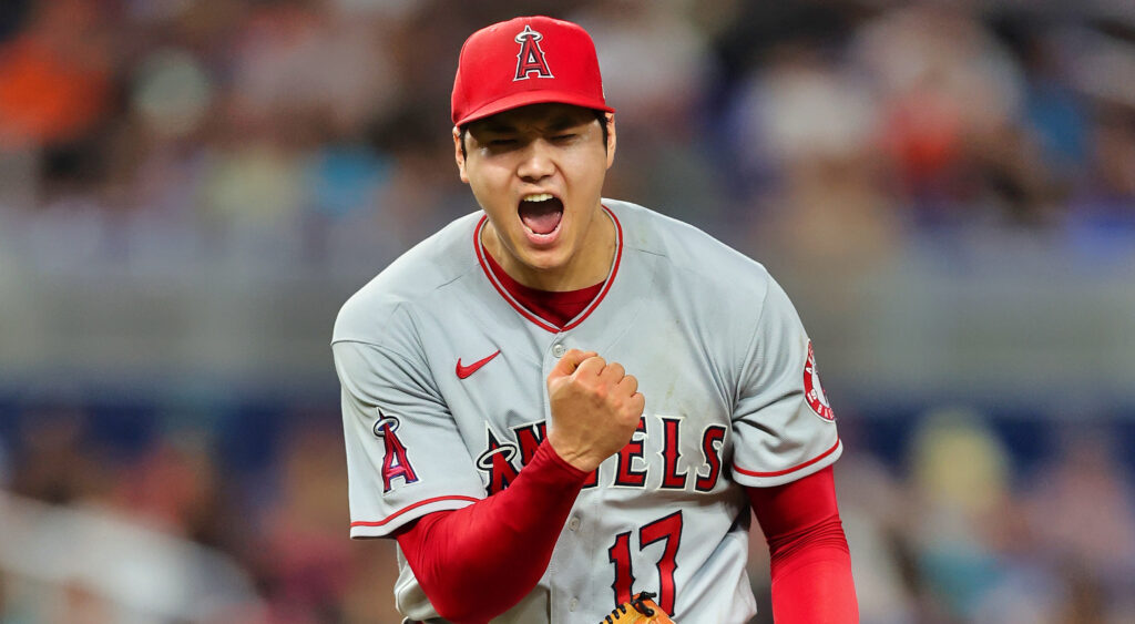 Shohei Ohtani celebrating