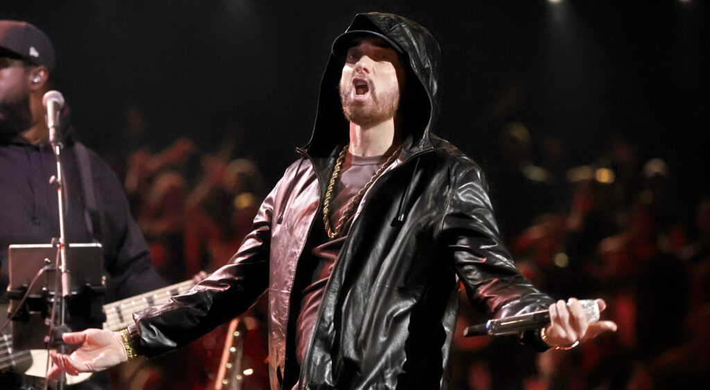 Eminem performing on stage