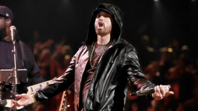 Eminem performing on stage