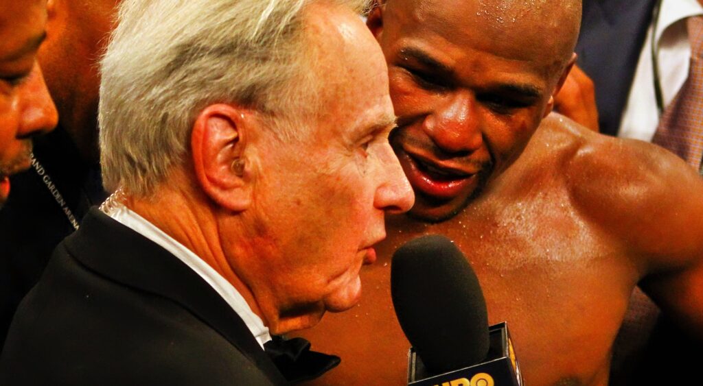 Larry Merchant interviews Floyd Mayweather.