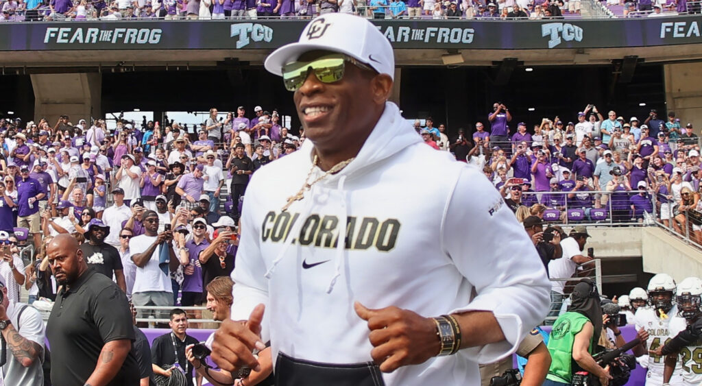 Deion Sanders smiling