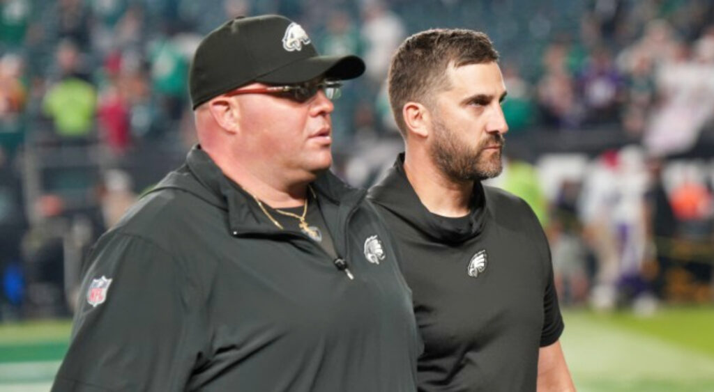 Philadelphia Eagles head coach Nick Siriani and security head Dom DiSandro