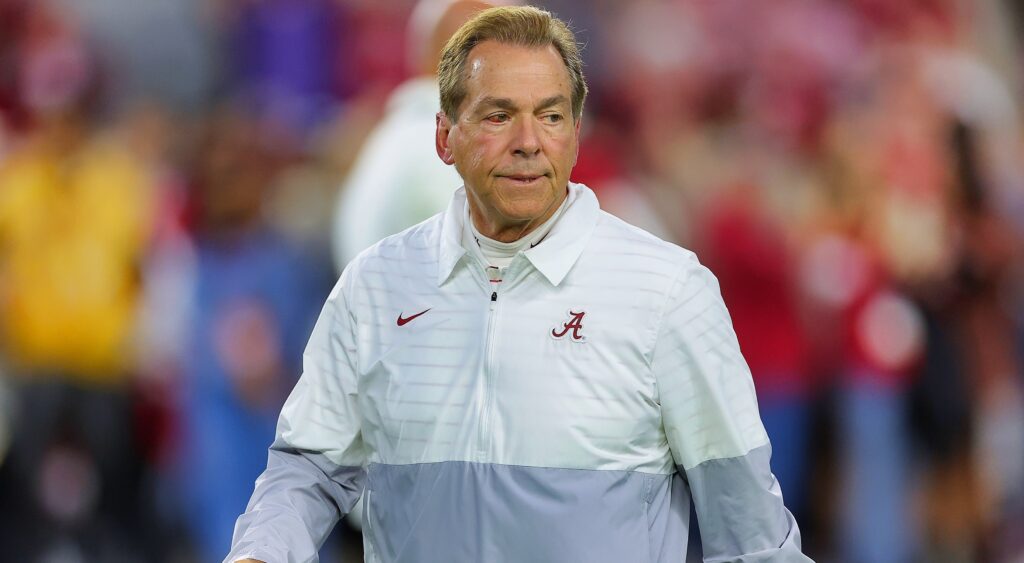 Nick Saban in Bama gear