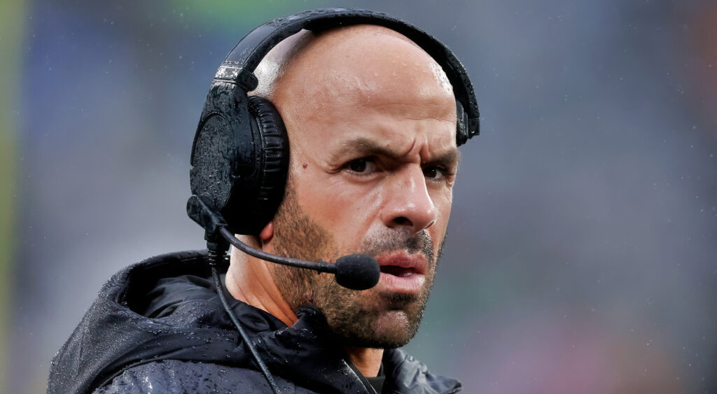 Robert Saleh With headset on