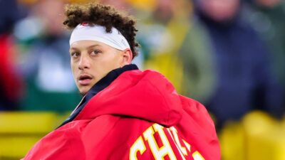 Patrick Mahomes in chiefs jacket