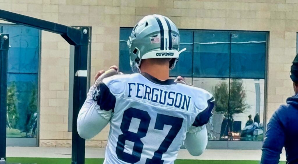 Jake Ferguson at practice.