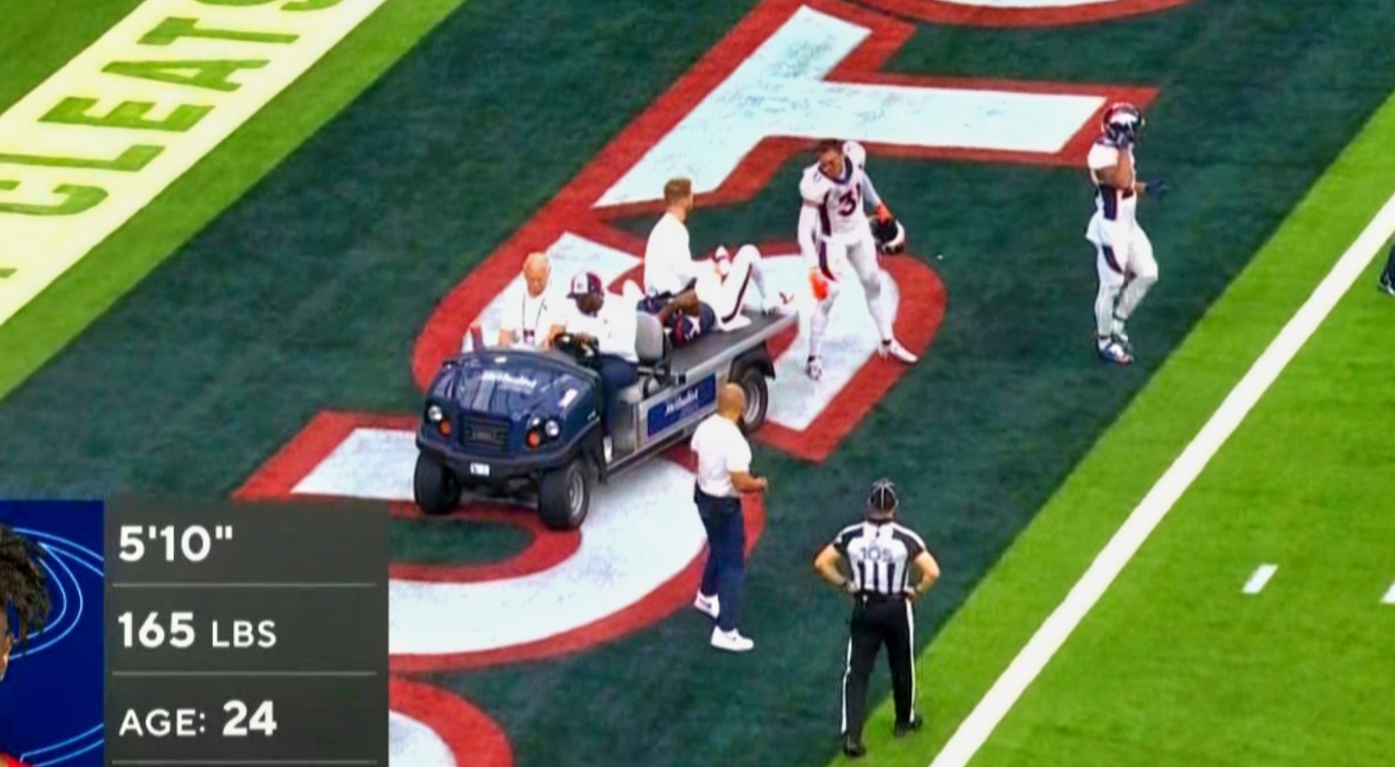 BREAKING: Texans Rookie Stud WR Tank Dell Carted Off Field