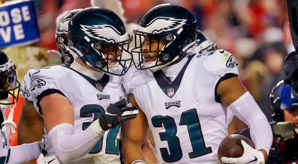 Philadelphia Eagles celebrating interception by Kevin Byard.