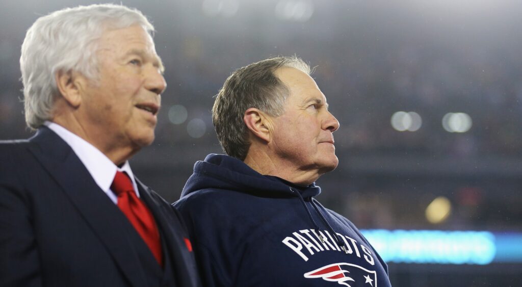 Bill Belichick, Robert Kraft standing next to each other