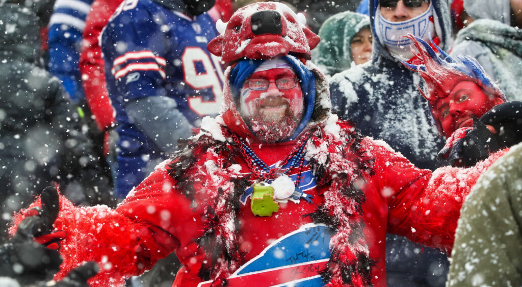 Bills fan in the snow