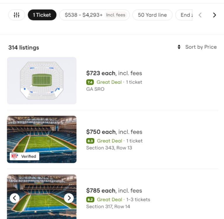 Bucs-Lions Ticket Prices Ridiculously High