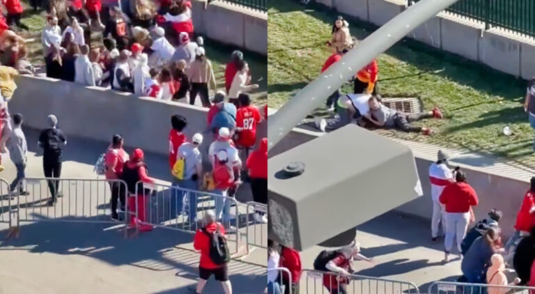 Photos of shooter being tackled at Chiefs parade